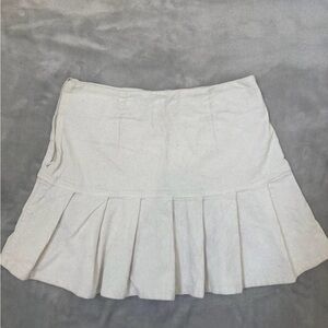Forever 21 Cream Corduroy Pleated Mini Skirt - Size M